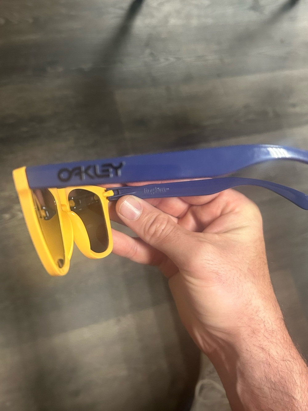Oakley Blue and Yellow Sport Frogskins Sunglasses